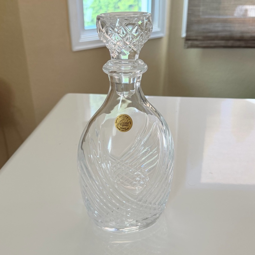 Vintage Liquor Decanter Cristal D'Arques Garanti France 24% Lead Crystal 9 3/4”